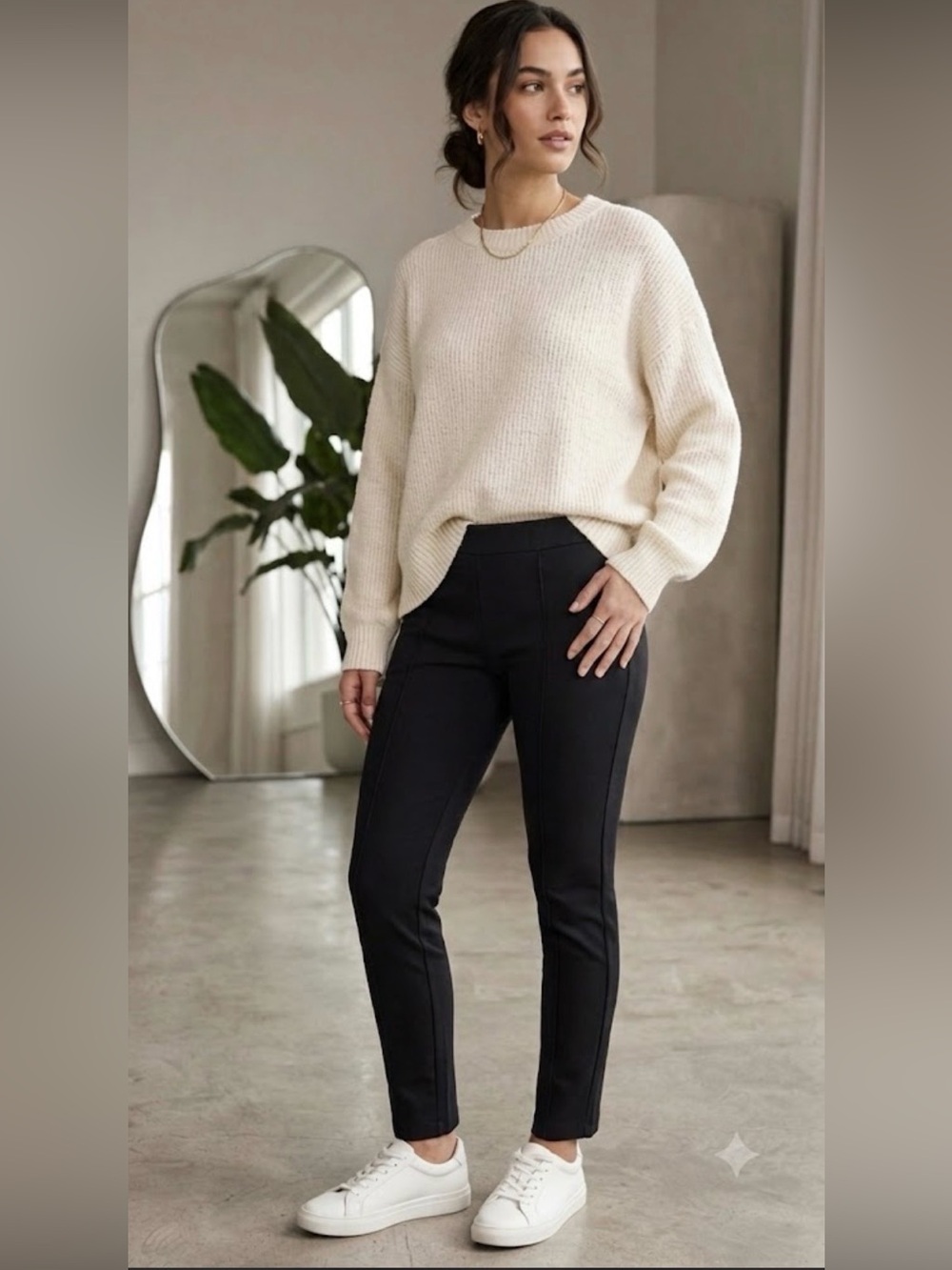 Calvin Klein Black Skinny High-Rise Ponte Pants - Picture 1 of 4